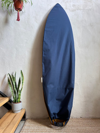 blue canvas surfboard bag