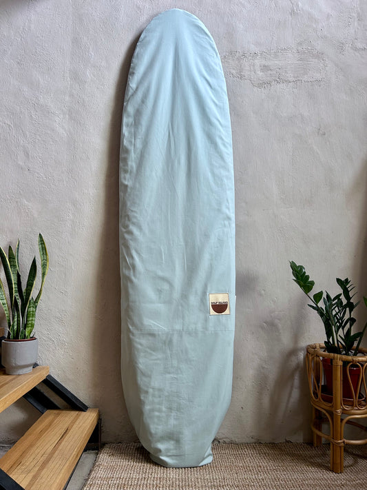 Light blue canvas surfboard bag 